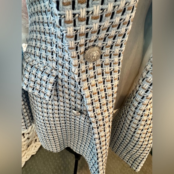 ZARA Textured Tweed Double-Breasted Blazer Coat - Picture 3 of 8